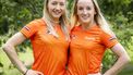 ARNHEM - Lieke Wevers en Sanne Wevers tijdens de presentatie van de Nederlandse olympische vrouwenturnploeg op Papendal. ANP SEM VAN DER WAL