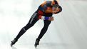 epa11207983 Jenning De Boo of Netherlands in action during the Men’s 1000m Sprint at the ISU Speed Skating Allround World Championships in Inzell, Germany, 08 March 2024.  EPA/ANNA SZILAGYI