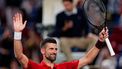 epa11648940 Novak Djokovic of Serbia celebrates after winning his Men's Singles round of 32 match against Flavio Cobolli of Italy at the Shanghai Masters tennis tournament in Shanghai, China, 08 October 2024.  EPA/ALEX PLAVEVSKI