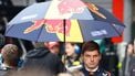 Red Bull Racing's Dutch driver Max Verstappen looks in the pit lane after a red flag delayed the start of the Formula One Belgian Grand Prix at the Spa-Francorchamps circuit in Spa, on July 27, 2025. 
YVES HERMAN / POOL / AFP