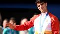 epa11525550 Silver medal winner Carlos Alcaraz of Spain poses for a photo during the medal ceremony for the Men Singles of the Tennis competitions in the Paris 2024 Olympic Games, at the Roland Garros in Paris, France, 04 August 2024.  EPA/CAROLINE BLUMBERG