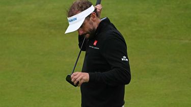 Netherland's Joost Luiten checks his putter on the 7th green during a practice round ahead of the 152nd British Open Golf Championship at Royal Troon on the south west coast of Scotland on July 16, 2024. 
ANDY BUCHANAN / AFP