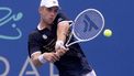 2023-08-06 17:46:49 epa10788328 Tallon Griekspoor of the Netherlands hits against Daniel Evans of Britain in the men's final of the Mubadala Citi DC Open, in Washington, DC, USA, 06 August 2023. Gauff won the match 6-2, 6-3.  EPA/MICHAEL REYNOLDS