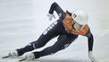 epa11157561 Selma Poutsma of The Netherlands competes in the Women's 500 m race at the ISU Short Track Speed Skating World Cup in Gdansk, Poland, 16 February 2024.  EPA/Adam Warzawa POLAND OUT