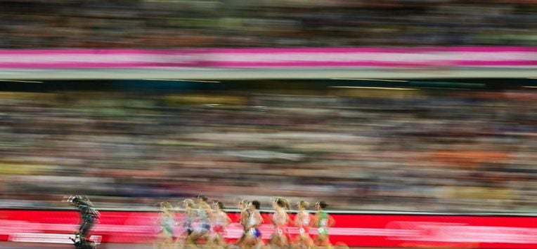Athletes compete in the women's 1500m final during the European Athletics Championships at Alexander Stadium in Birmingham on August 16, 2026. 
Ben STANSALL / AFP