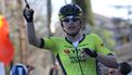 Team Visma-Lease a Bike's Dutch cyclist Olav Kooij celebrates crossing the finish line to win the 5th stage of the Paris-Nice cycling race, 193,5 km between Saint-Sauveur-de-Montagut and Sisteron, on March 7, 2024. 
Thomas SAMSON / AFP