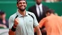 Italy's Matteo Berrettini celebrates after winning against Russia's Daniil Medvedev during the Monte Carlo ATP Masters Series Tournament round of 32 tennis match on Court Rainier III at the Monte-Carlo Country Club in Roquebrune-Cap-Martin, south-eastern France on April 8, 2026. 
Valery HACHE / AFP
