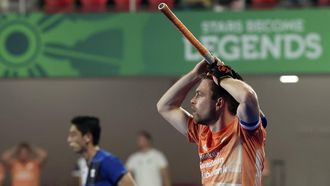 BHUBANESWAR - Thierry Brinkman (C) (NED) in actie in het duel tegen Zuid-Korea in de kwartfinales op het WK in India. ANP WILLEM VERNES