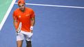 Netherlands' Tallon Griekspoor takes a ball from his pocket as he plays against Italy's Jannik Sinner during their final singles match between Italy and Netherlands at the Davis Cup Finals at the Palacio de Deportes Jose Maria Martin Carpena arena in Malaga, southern Spain, on November 24, 2024. 
JORGE GUERRERO / AFP