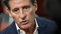 World Athletics President Sebastian Coe speaks during an interview with AFP following a press conference to present the Ultimate Championship, a new athletic team event, at the National Athletics Center of Budapest, Hungary on November 22, 2024.  World Athletics President Sebastian Coe said on November 22 the new Ultimate Championship team event officially unveiled by the sport's governing body would be a 