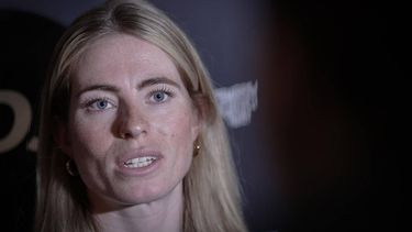Team FDJ-Suez's Dutch rider Demi Vollering speaks to the media during the team's annual press conference, in Boulogne-Billancourt, on the outskirts of Paris, on February 11, 2025.

 
STEPHANE DE SAKUTIN / AFP