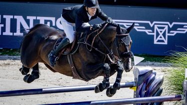 ROTTERDAM -	Maikel van der Vleuten in actie tijdens de grote prijs op O'Bailey vh Brouwershof N.O.P.  tijdens CHIO Rotterdam. Het hippische evenement vindt voor de 75ste keer plaats in het Kralingse Bos in Rotterdam. ANP ROBIN UTRECHT