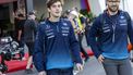 epa11732103 Argentinian driver Franco Colapinto (L) of Williams Racing arrives to the paddock on media day for the Formula One Las Vegas Grand Prix in Las Vegas, USA, 20 November 2024. The 2024 Formula One Las Vegas Grand Prix is held at the Las Vegas Strip Circuit on 24 November.  EPA/SHAWN THEW