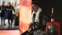 epa12432906 Second placed Red Bull Racing driver Max Verstappen of Netherlands cools down after the 2025 Formula 1 Singapore Grand Prix at the Marina Bay Street Circuit in Singapore, 05 October 2025.  EPA/TOM WHITE