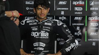 epa11875754 Spanish MotoGP rider Jorge Martin of Aprilia Racing reacts in his team's garage during Sepang MotoGP Official Test day in Petronas Sepang International Circuit, Malaysia, 05 February 2025.  EPA/FAZRY ISMAIL