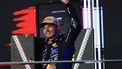 epa13296698 Race winner Red Bull Racing driver Max Verstappen of Netherlands celebrates on the podium during the 2026 Formula 1 Singapore Grand Prix at the Marina Bay Street Circuit in Singapore, 11 October 2026.  EPA/FAZRY ISMAIL