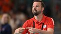 South Korea's Swedish head coach Kurt Henrik Signell gestures during the Women's Preliminary Round Group A handball match between Norway and South Korea of the Paris 2024 Olympic Games, at the Paris South Arena in Paris, on July 30, 2024.  
Damien MEYER / AFP