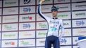 epa11335888 Dutch rider Wout Poels of Bahrain Victorious celebrates on the podium after winning the fifth and final stage of the 45th Tour de Hongrie, a cycling race over 173 kms from Siofok to Pecs, southwestern Hungary, 12 May 2024.  EPA/JUDIT RUPRECH HUNGARY OUT