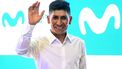 Colombia's Nairo Quintana waves during a press conference to present of his new Movistar Team in Bogota, on October 30, 2023. 
Juan BARRETO / AFP