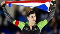 HEERENVEEN - Jenning de Boo reageert na het winnen van de tweede 500 meter voor mannen tijdens de eerste dag van het NK afstanden in Thialf. Voor de Nederlandse rijders en rijdsters is dit toernooi een belangrijke tussenstop onderweg naar het WK afstanden in Hamar. ANP SEM VAN DER WAL