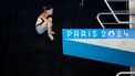 PARIJS - Else Praasterink tijdens het schoonspringen voorronde toren 10m plank tijdens de Olympische Spelen. ANP IRIS VAN DEN BROEK