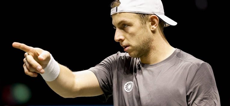 ROTTERDAM - Tallon Griekspoor in actie tegen Giovanni Mpetshi Perricard op de tweede dag van het ABN AMRO tennistoernooi in Ahoy Rotterdam. BAS CZERWINSKI / ANP
