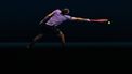 USA's Taylor Fritz hits a return against Chile's Cristian Garin during their men's singles match on day five of the Australian Open tennis tournament in Melbourne on January 16, 2025. 
Paul Crock / AFP