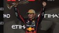 epa12576994 First placed Red Bull Racing driver Max Verstappen of Netherlands poses on the podium after the Formula One Abu Dhabi Grand Prix at the Yas Marina Circuit racetrack in Abu Dhabi, United Arab Emirates, 07 December 2025.  EPA/ALI HAIDER
