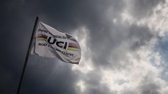 This photo taken on August 10, 2020, shows a flag of the UCI (International Cycling Union) floating under heavy clouds next to the headquarters of the world's cycling governing body in Aigle amid the COVID-19 outbreak, caused by the novel coronavirus. The cycling world championships scheduled for Aigle-Martigny in Switzerland on September 20-27, 2020, might be called off due to local health rules organisers warned on August 7. Swiss federal authorities are due to examine their rules on August 12, and may ban sports gatherings involving more than 1,000 people.
Fabrice COFFRINI / AFP