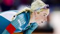 HEERENVEEN - Marijke Groenewoud reageert na de 1500 meter op de eerste dag van het World Cup kwalificatietoernooi schaatsen in Thialf. ANP VINCENT JANNINK