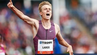 HENGELO - Niels Laros (NED) in actie op de 1000 meter tijdens de FBK Games. ANP VINCENT JANNINK