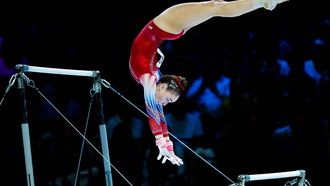 ANTWERPEN - Eythora Thorsdottir in actie tijdens de meerkampfinale op het WK turnen in Sportpaleis Antwerpen. ANP IRIS VAN DEN BROEK