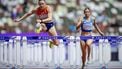 TOKIO - Nadine Visser op het onderdeel 100 meter horden tijdens de WK atletiek in het Japan National Stadium. ANP ROBIN VAN LONKHUIJSEN