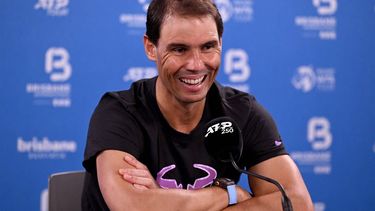 Spain's Rafael Nadal speaks during a press conference at the Brisbane International tennis tournament in Brisbane on December 31, 2023. 
William WEST / AFP