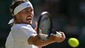 Germany's Alexander Zverev returns to Czech Republic's Jiri Lehecka during their men's singles round of 16 tennis match on the ninth day of the 2026 Wimbledon Championships at The All England Lawn Tennis and Croquet Club in Wimbledon, southwest London, on July 7, 2026. 
Glyn KIRK / AFP