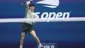 Italy's Jannik Sinner hits a return to Britain's Jack Draper during their men's semifinals match on day twelve of the US Open tennis tournament at the USTA Billie Jean King National Tennis Center in New York City, on September 6, 2024. 
CHARLY TRIBALLEAU / AFP