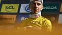 UAE Team Emirates - XRG team's Slovenian rider Tadej Pogacar celebrates on the podium with the overall leader's yellow jersey after the 16th stage of the 112th edition of the Tour de France cycling race, 171.5 km between Montpellier and Mont Ventoux, southern France, on July 22, 2025. 
Marco BERTORELLO / AFP