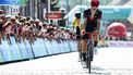 Tudor Pro Cycling Team Dutch rider Rick Pluimers crosses the finish line of the fifth and last stage of the 'Renewi Tour' multi-stage cycling race, from Menen to Geraardsbergen (202,5 km) on September 1, 2024.  The five-day race takes place in Belgium and the Netherlands. 
DAVID PINTENS / Belga / AFP