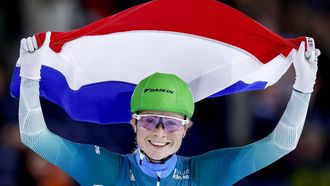 HEERENVEEN - Marijke Groenewoud na afloop van de mass start vrouwen tijdens de slotdag van het NK afstanden in Thialf. Voor de Nederlandse rijders en rijdsters is dit toernooi een belangrijke tussenstop onderweg naar het WK afstanden in Hamar. ANP SEM VAN DER WAL