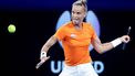 Netherlands' Arantxa Rus hits a return against Croatia's Donna Vekic during their women's singles match at the United Cup tennis tournament on Ken Rosewall Arena in Sydney on January 2, 2024. 
DAVID GRAY / AFP