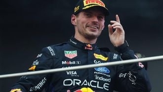 epa13280364 Red Bull Racing driver Max Verstappen of Netherlands celebrates on the podium after winning the Bahrain Grand Prix the Sepang International Circuit in Malaysia, in Sepang, Malaysia, 04 October 2026.  EPA/FAZRY ISMAIL