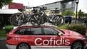 Bicycles sit on a roof-rack atop a Cofidis team vehicle before the start of the 3rd stage of the 112th edition of the Tour de France cycling race, 178.3 km between Valenciennes and Dunkerque (Dunkirk), Northern France, on July 7, 2025. The Cofidis team had 11 bicycles stolen from a team truck on the night of July 5 to July 6, before the Tour de France's 2nd stage, in northern France.
Loic VENANCE / AFP