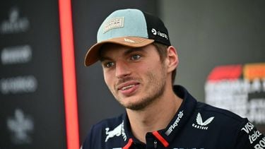 Red Bull Racing's Dutch driver Max Verstappen speaks to the press in the paddock ahead of the United States Formula One Grand Prix at the Circuit of the Americas in Austin, Texas, on October 17, 2024. 
ANGELA WEISS / AFP