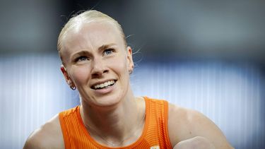 TOKIO - Marije van Hunenstijn op het onderdeel 200 meter tijdens de WK atletiek in het Japan National Stadium. ANP ROBIN VAN LONKHUIJSEN