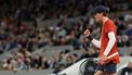 Italy's Jannik Sinner reacts after a point during his men's singles match against Russia's Pavel Kotov on Court Philippe-Chatrier on day six of the French Open tennis tournament at the Roland Garros Complex in Paris on May 31, 2024. 
Alain JOCARD / AFP