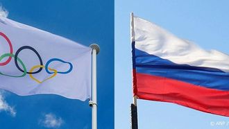 (COMBO) This combination of file pictures created on July 7, 2026 shows the Olympic flag fluttering in Paris on July 24, 2024, and (R) Russian flag waving over Mariupol, Russian-controlled Ukraine, on May 6, 2024, amid the Russia-Ukraine conflict. The International Olympic Committee on July 7, 2026, lifted restrictions on Russian athletes allowing them to compete in team events and in qualifying competitions for the 2028 Olympics in Los Angeles. However, the IOC -- who first imposed the ban in October 2023 -- kept in place the bar on the Russian national anthem being played and flag displayed.
STRINGER, Odd ANDERSEN / AFP