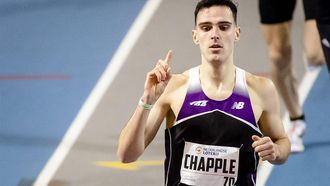 APELDOORN - Samuel Chapple in actie op de 800m tijdens de eerste dag van de Nederlandse kampioenschappen indoor atletiek in het Omnisportcentrum. ANP SEM VAN DER WAL