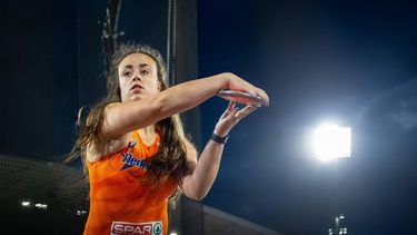 BIRMINGHAM -  Jorinde van Klinken in actie in de finale discuswerpen op de vijfde dag van de EK atletiek. IRIS VAN DEN BROEK / ANP
