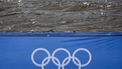 This photograph shows Olympic rings on the venue of the swimming portion of the Paris 2024 Olympic Games triathlon on the banks of the Seine, on July 30, 2024. The Paris Olympics men's triathlon was postponed just hours before it was due to get under way on July 30 after water quality tests on the River Seine revealed it was still too dirty for swimming, organisers said.
Thibaud MORITZ / AFP