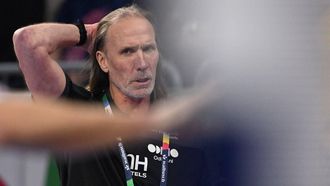 Netherlands' Swedish coach Staffan Olsson reacts during the men's EURO 2024 EHF Handball European Championship match Group E Sweden v The Netherlands in Mannheim, western Germany on January 15, 2024. 
Kirill KUDRYAVTSEV / AFP